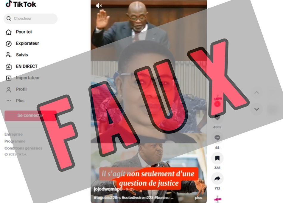Faux : Le président de la République Togolaise n'a lancé aucun appel à la libération de l’ex ministre des armées