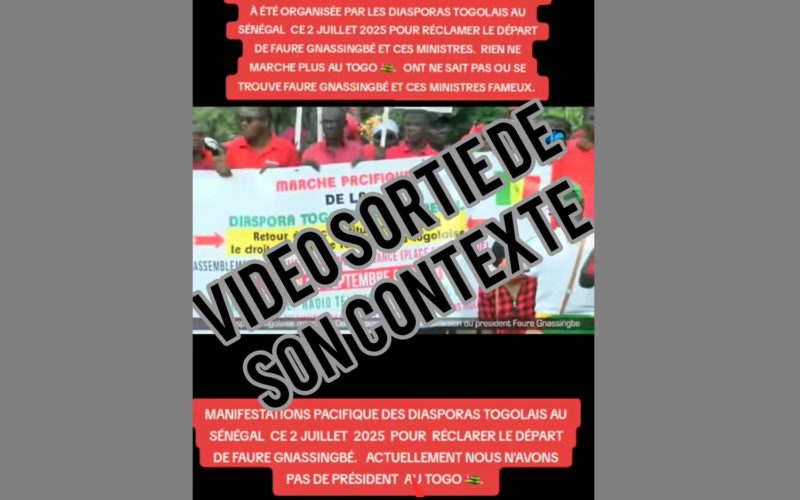 Faux, cette vidéo ne montre pas une manifestation de la diaspora togolaise en juillet 2025 au Sénégal 