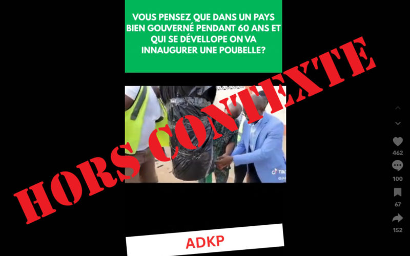 Faux Ceci n'est pas une inauguration de poubelle publique par des autorités togolaises 