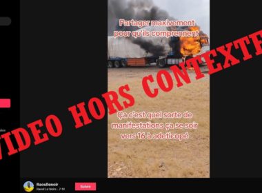 Cette vidéo ne montre pas un camion incendié lors des manifestations annoncées en juillet 2025 au Togo