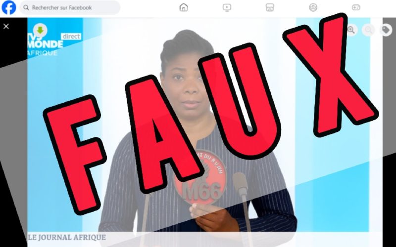 Attention Cette image de la journaliste Renée Mendy a été montée avec l'IA