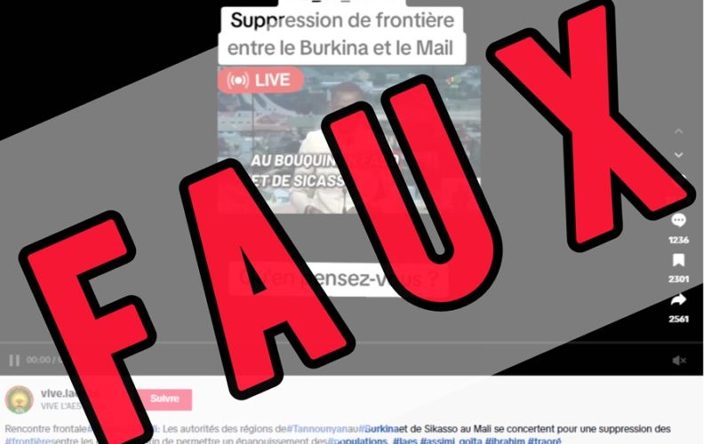 Attention Les frontières entre le Burkina Faso et le Mali ne sont pas supprimées 