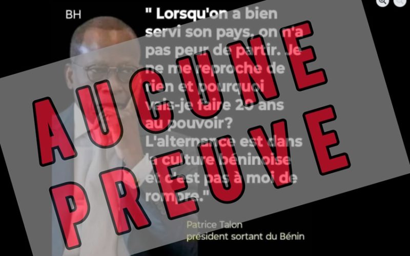 Une citation faussement attribuée à Patrice Talon