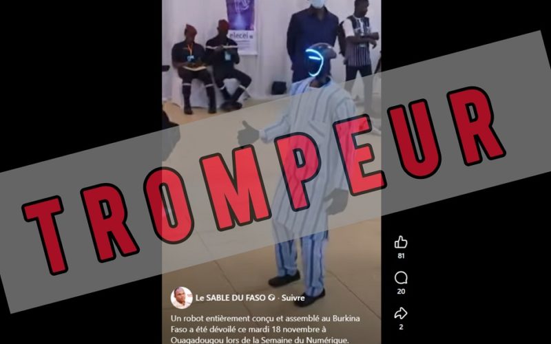 Faux, ce robot humanoïde n’a pas été fabriqué au Burkina Faso