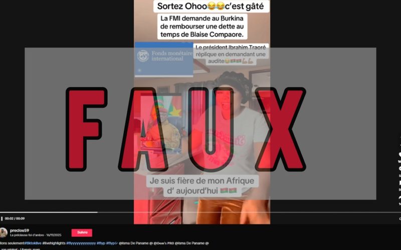Faux, le FMI n’a pas réclamé au président Ibrahim Traoré le remboursement d’une dette contractée sous Blaise Compaoré