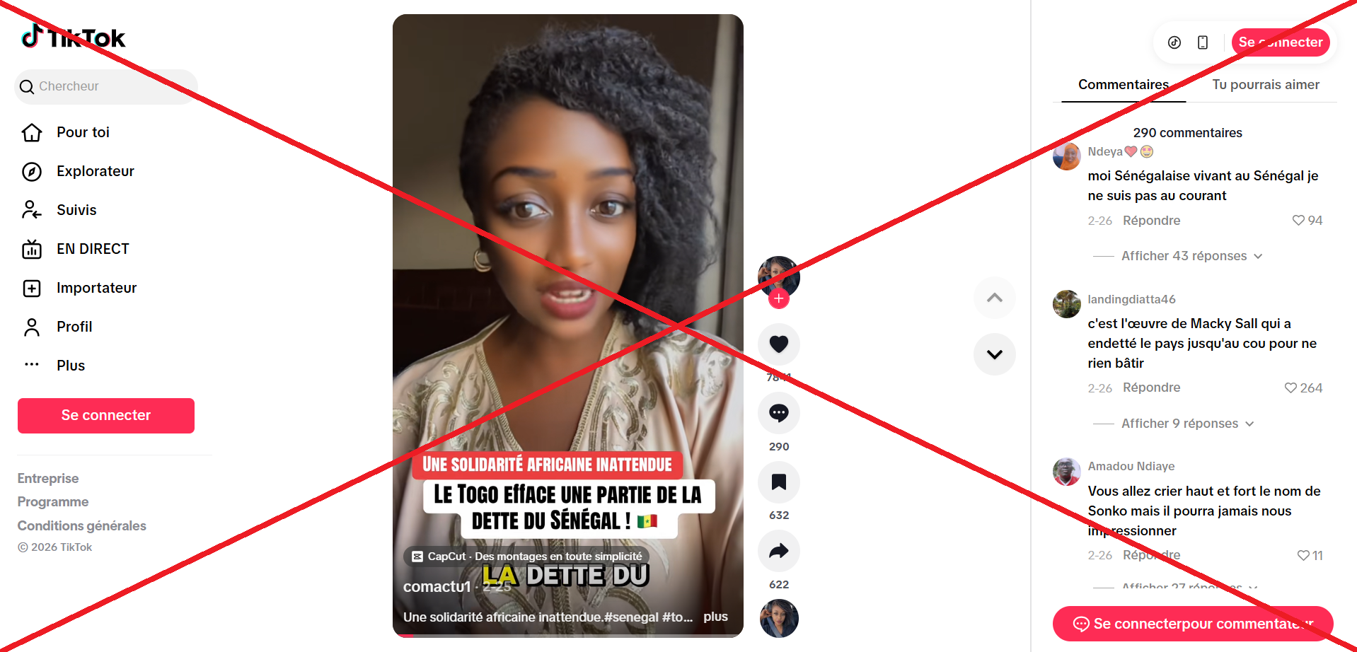 Une vidéo diffusée sur TikTok affirme qu’un investisseur togolais, Ecobank Asset Management Togo, aurait racheté 198 milliards de francs CFA de la dette publique du Sénégal,