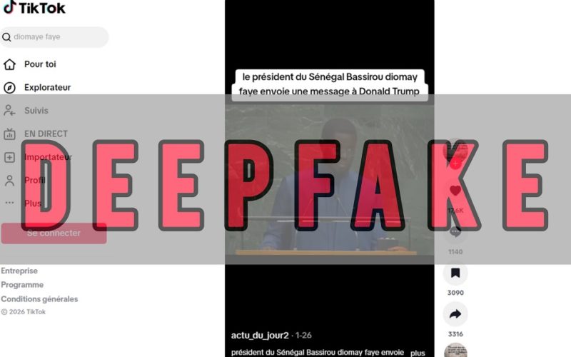 Un Deepfake qui fait croire à une menace de guerre de Diomaye Faye contre  les États-Unis