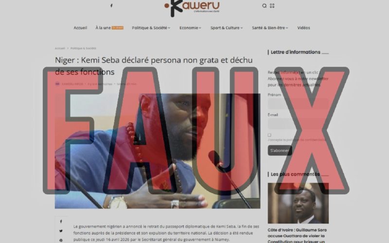 Faux, l’activiste Kémi Seba n’a pas été déchu de son passeport diplomatique nigérien 