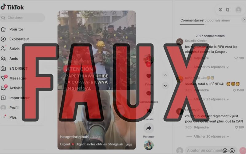 Faux, le trophée de la CAN n’a pas été déplacé vers une base militaire au Sénégal