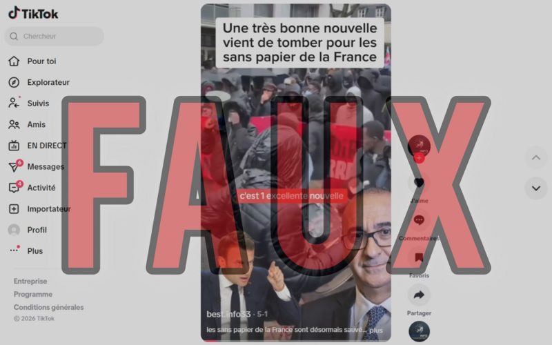 Aucune preuve d’une annonce officielle accordant de nouveaux droits aux sans-papiers en France