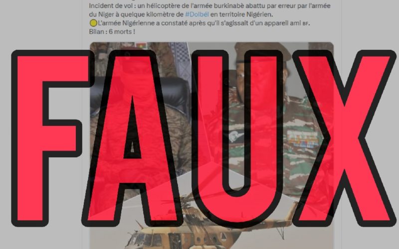 Aucune preuve que l’armée nigérienne ait abattu par erreur un avion de l’armée burkinabè