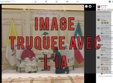 Cette image du président de la Guinée équatoriale, agenouillé devant le pape Léon XIV est truquée par l’IA
