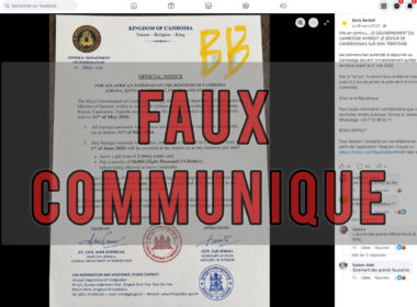 Un faux communiqué au nom du Département général de l’immigration royaume du Cambodge