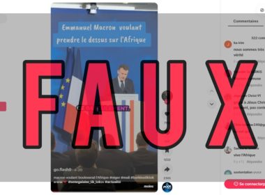 Faux, Emmanuel Macron n’a pas déclaré vouloir décider du destin de l’Afrique.