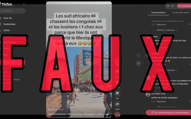 Pas de preuve que cette image montre des Sud‑Africains expulsant des Congolais et des Ivoiriens pour avoir soutenu le Mexique