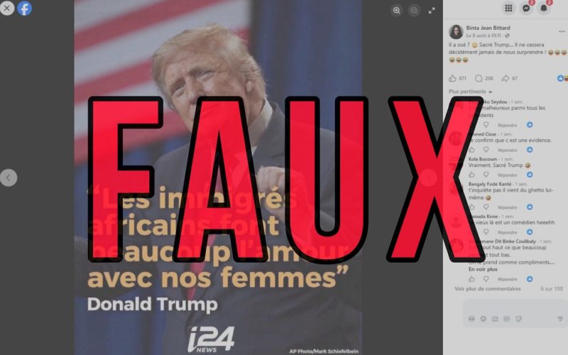 Faux Donald Trump n’a pas déclaré « les immigrés africains font beaucoup l’amour avec nos femmes »