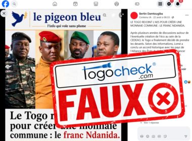 Faux le Togo n’a pas rejoint l’AES pour créer une monnaie appelée « franc Ndanida »