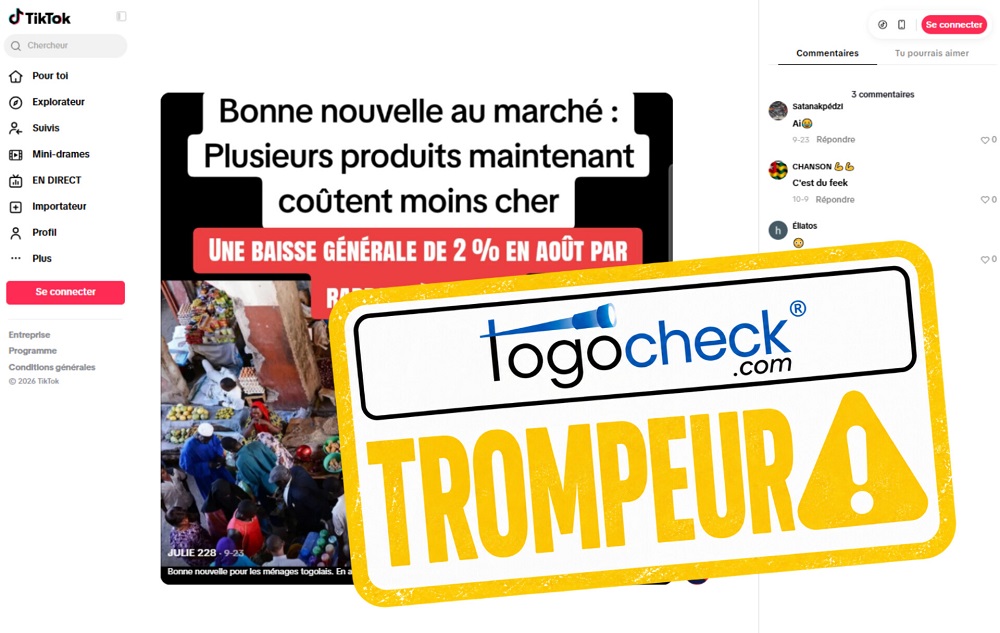Togo la baisse de 2 % des prix en août signifie-t-elle que tout coûte moins cher